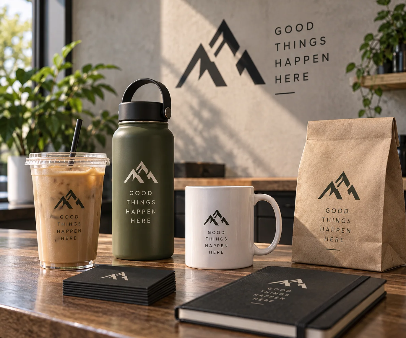 Coordinated branded product decal examples