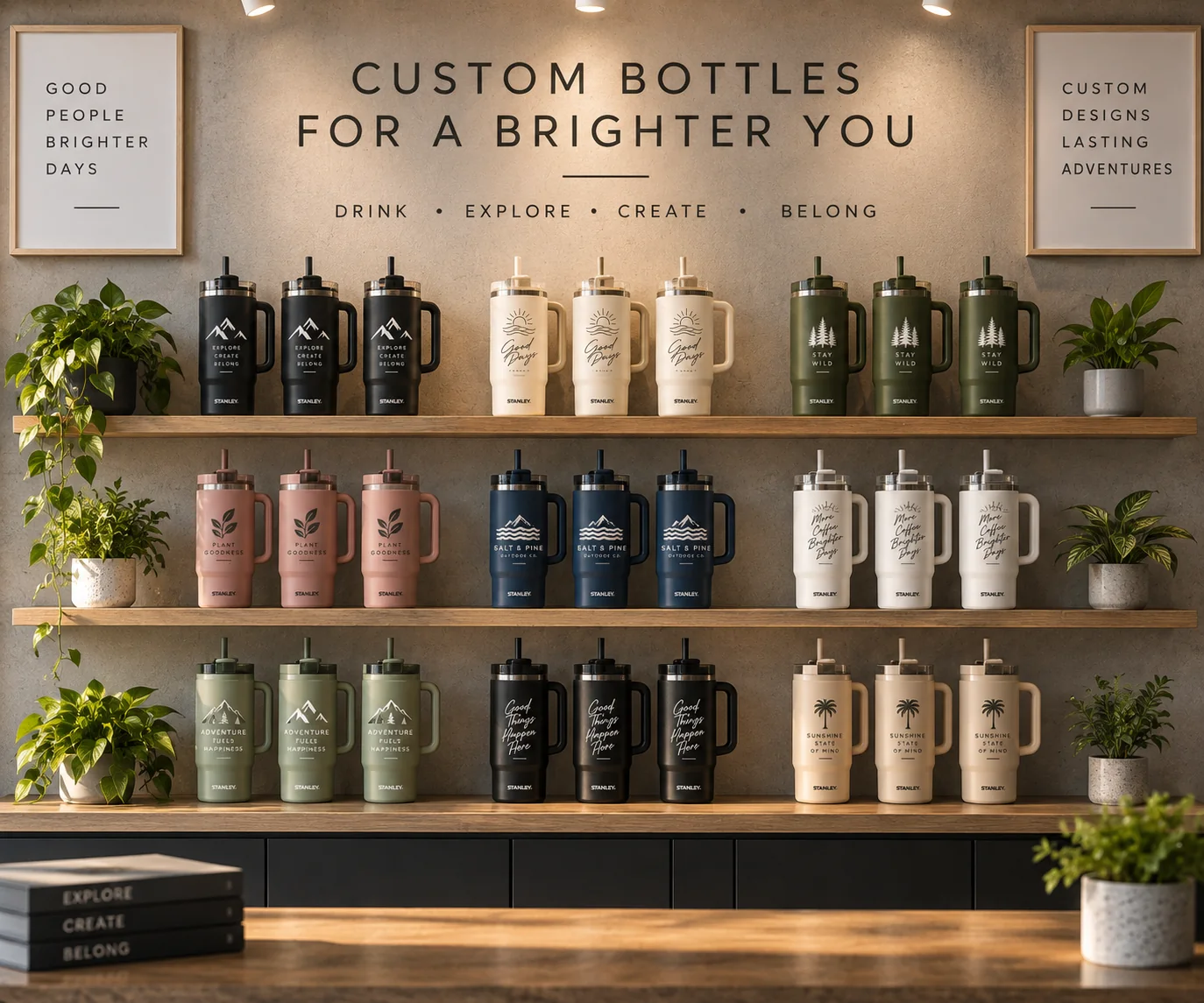 Custom bottle display example